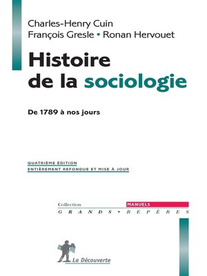 cover image of Histoire de la sociologie